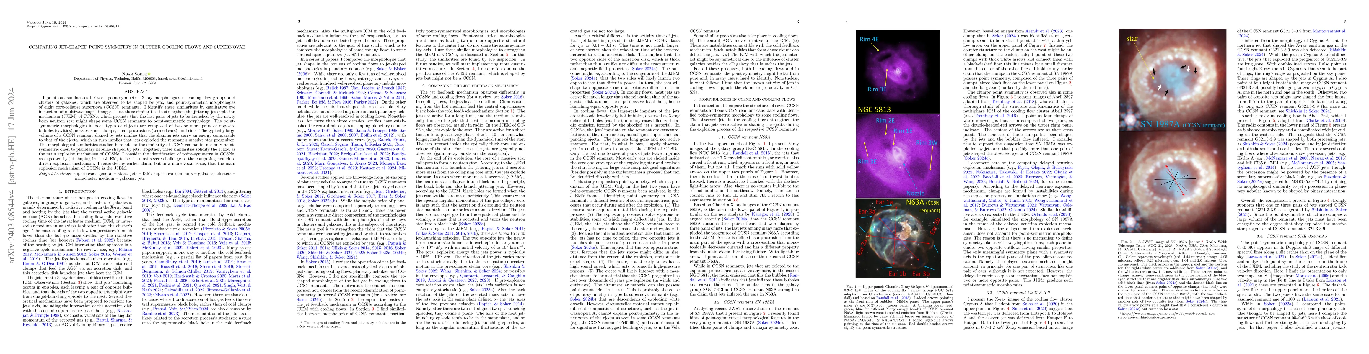 Thumbnail for Comparing jet-shaped point symmetry in cluster cooling flows and
  supernovae