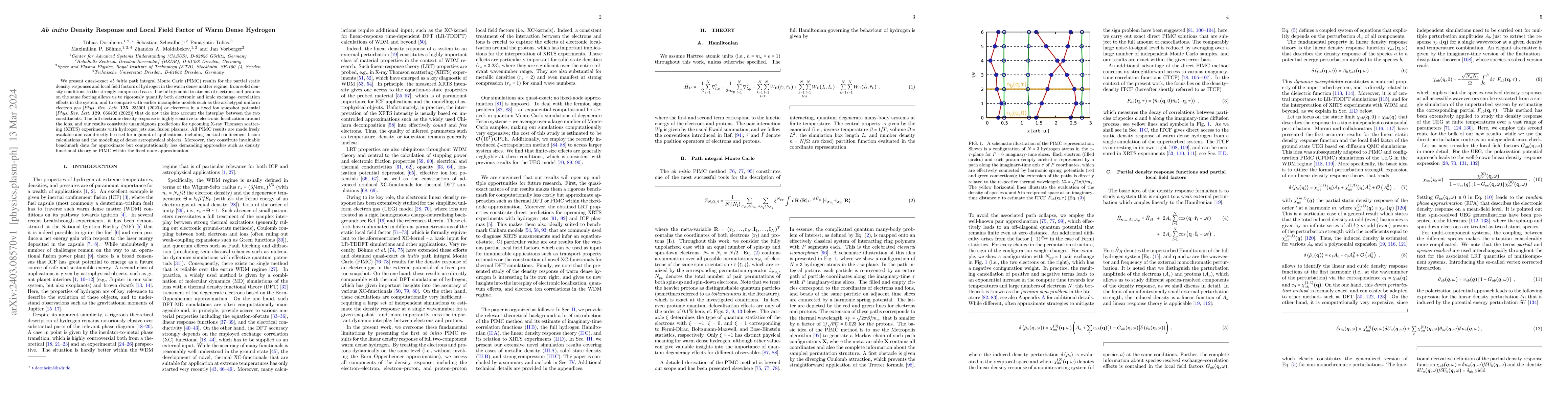 Thumbnail for Ab initio Density Response and Local Field Factor of Warm Dense Hydrogen