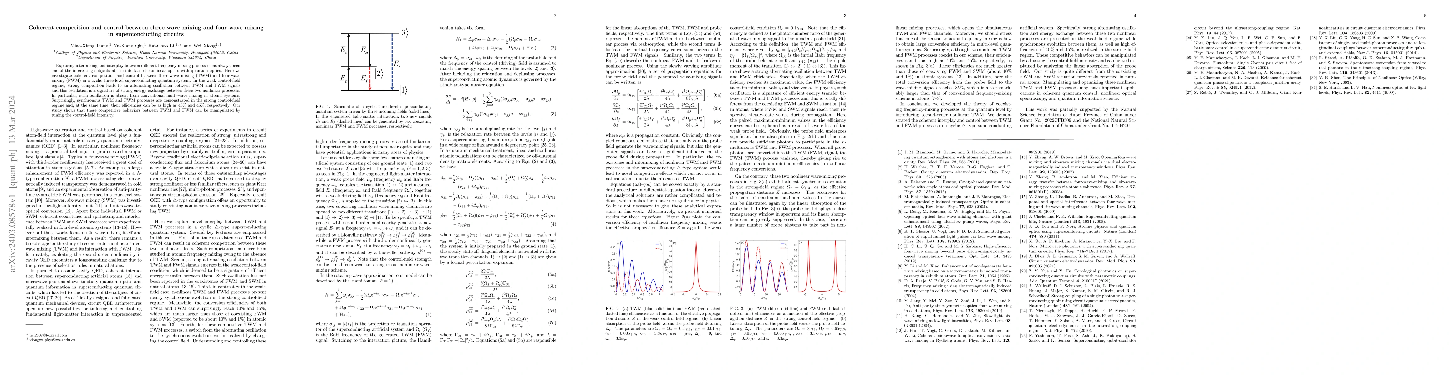 Thumbnail for Coherent competition and control between three-wave mixing and four-wave
  mixing in superconducting circuits