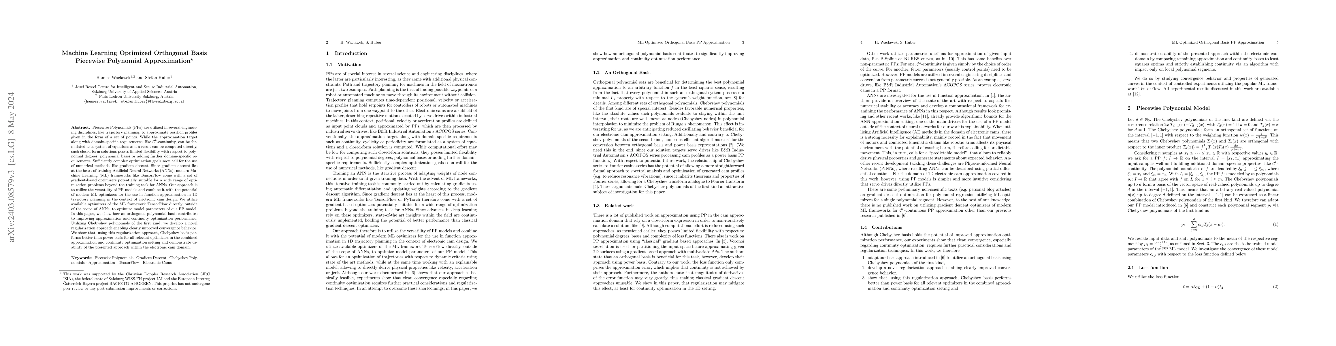 Thumbnail for Machine Learning Optimized Orthogonal Basis Piecewise Polynomial
  Approximation