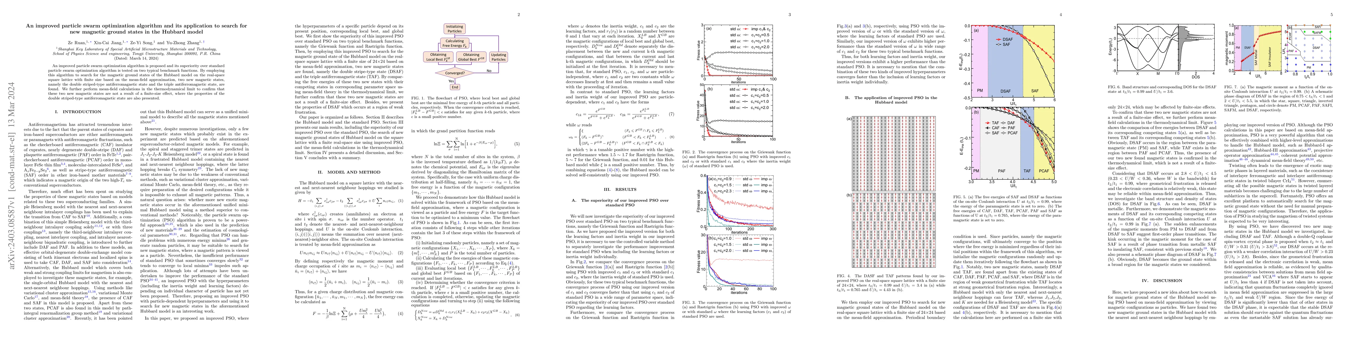 Thumbnail for An improved particle swarm optimization algorithm and its application to
  search for new magnetic ground states in the Hubbard model