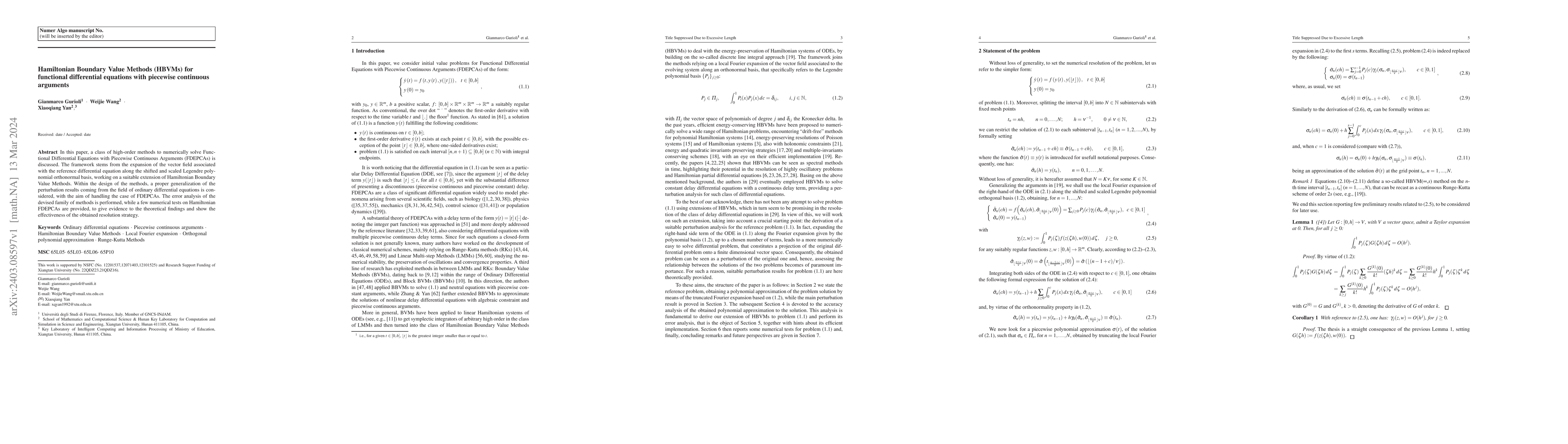 Thumbnail for Hamiltonian Boundary Value Methods (HBVMs) for functional differential
  equations with piecewise continuous arguments