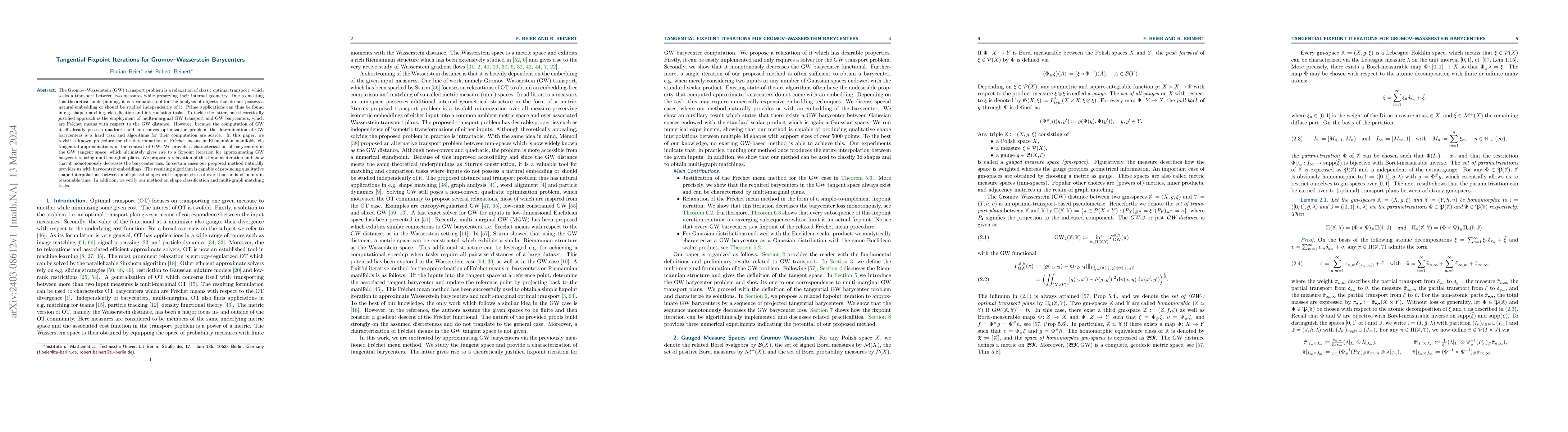 Thumbnail for Tangential Fixpoint Iterations for Gromov-Wasserstein Barycenters