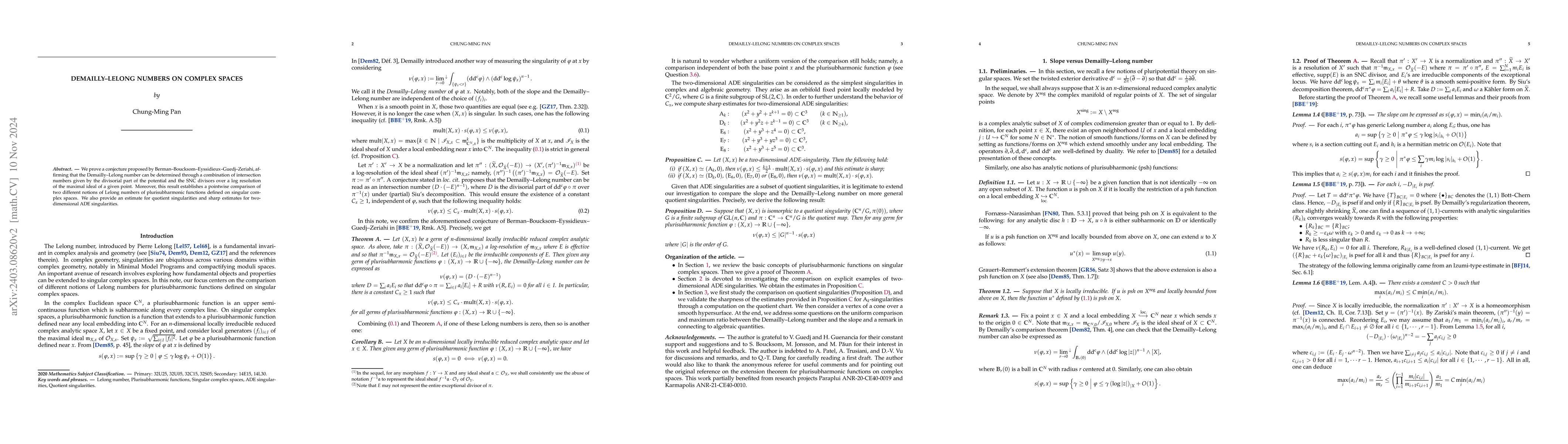 Thumbnail for Demailly-Lelong numbers on complex spaces