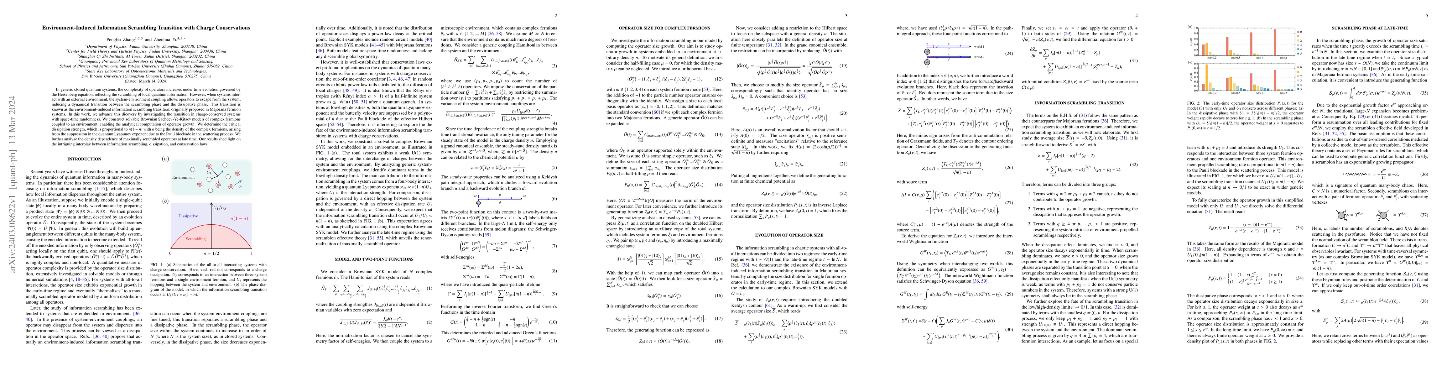 Thumbnail for Environment-Induced Information Scrambling Transition with Charge
  Conservations