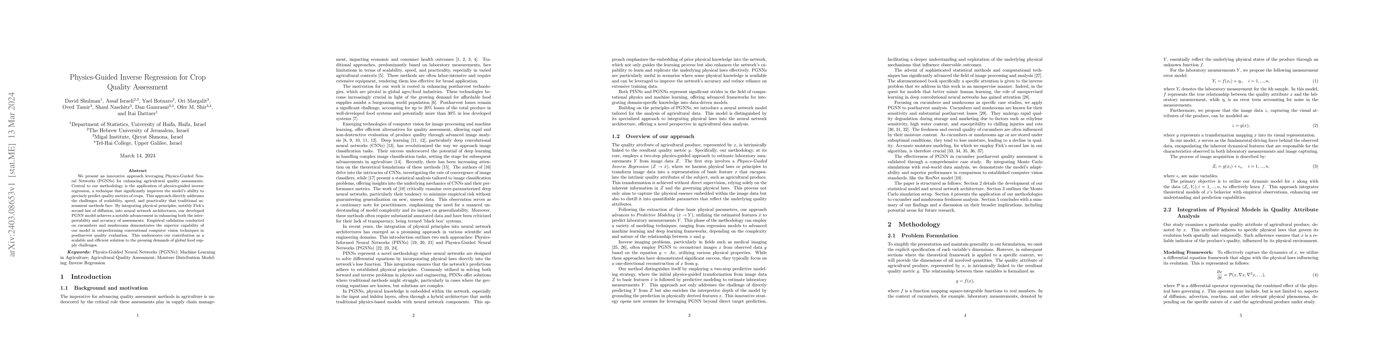 Thumbnail for Physics-Guided Inverse Regression for Crop Quality Assessment