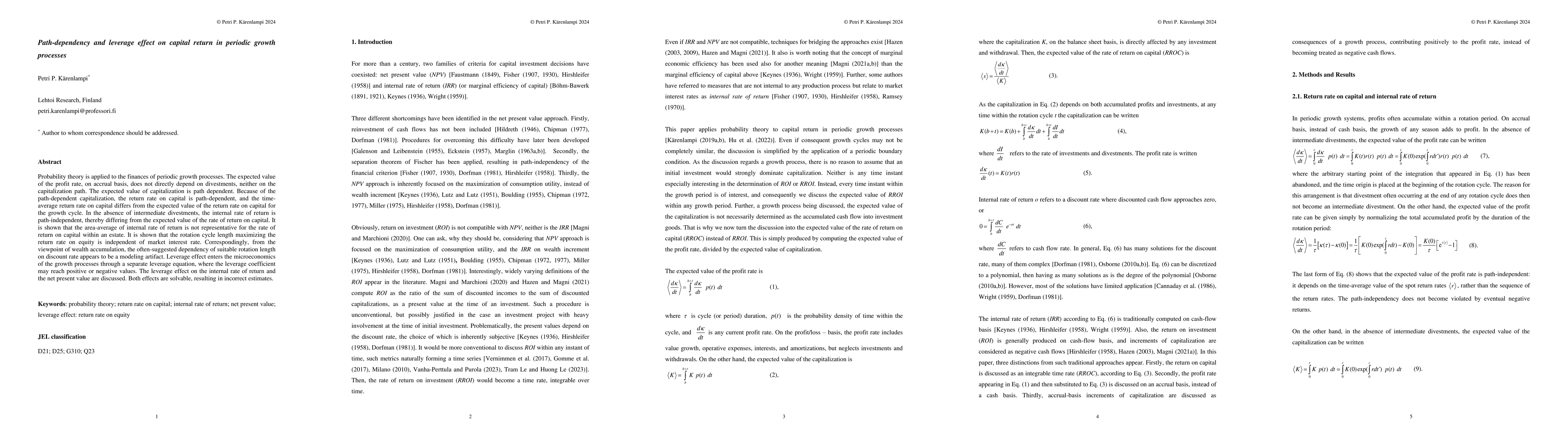Thumbnail for Path-dependency and leverage effect on capital return in periodic growth
  processes
