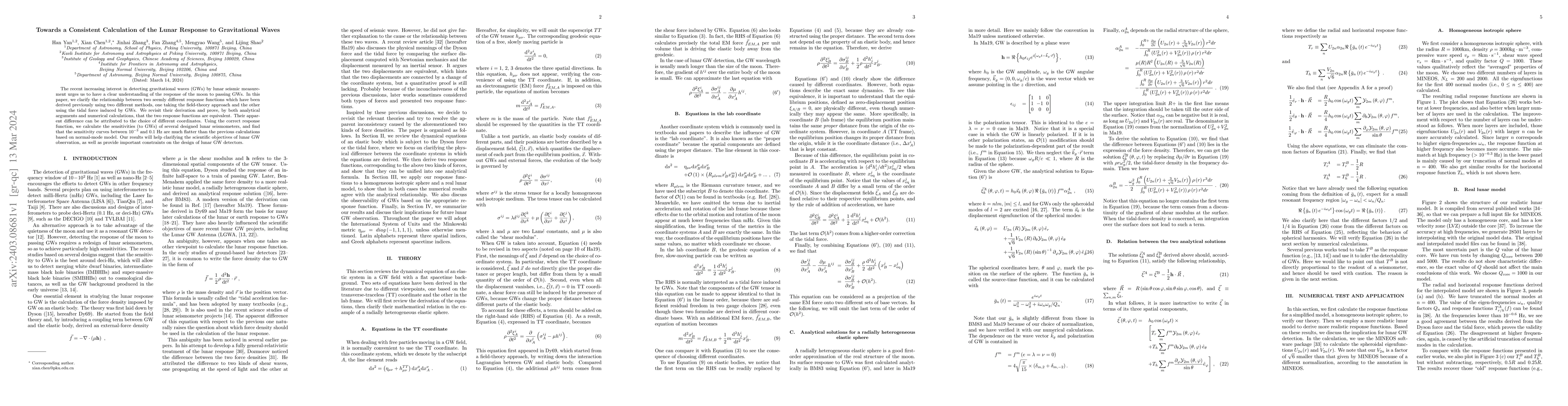 Thumbnail for Towards a Consistent Calculation of the Lunar Response to Gravitational
  Waves