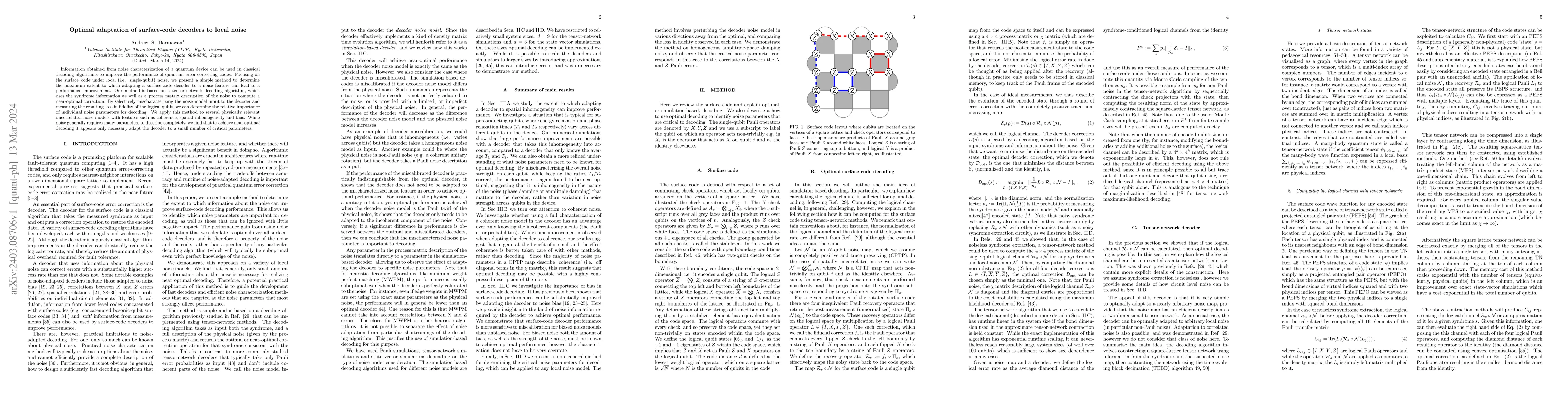 Thumbnail for Optimal adaptation of surface-code decoders to local noise