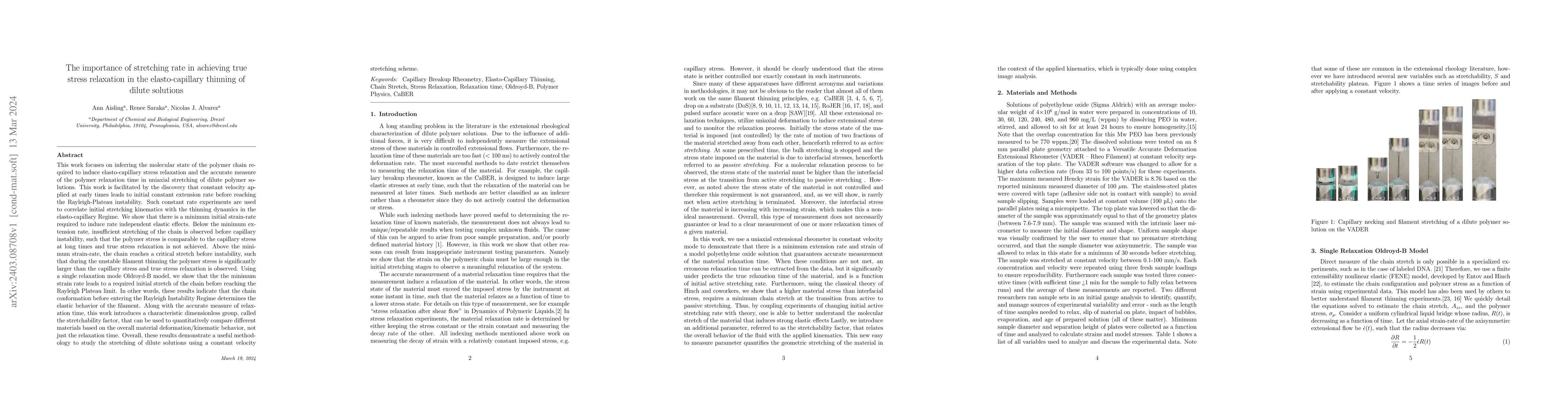 Thumbnail for The importance of stretching rate in achieving true stress relaxation in
  the elasto-capillary thinning of dilute solutions