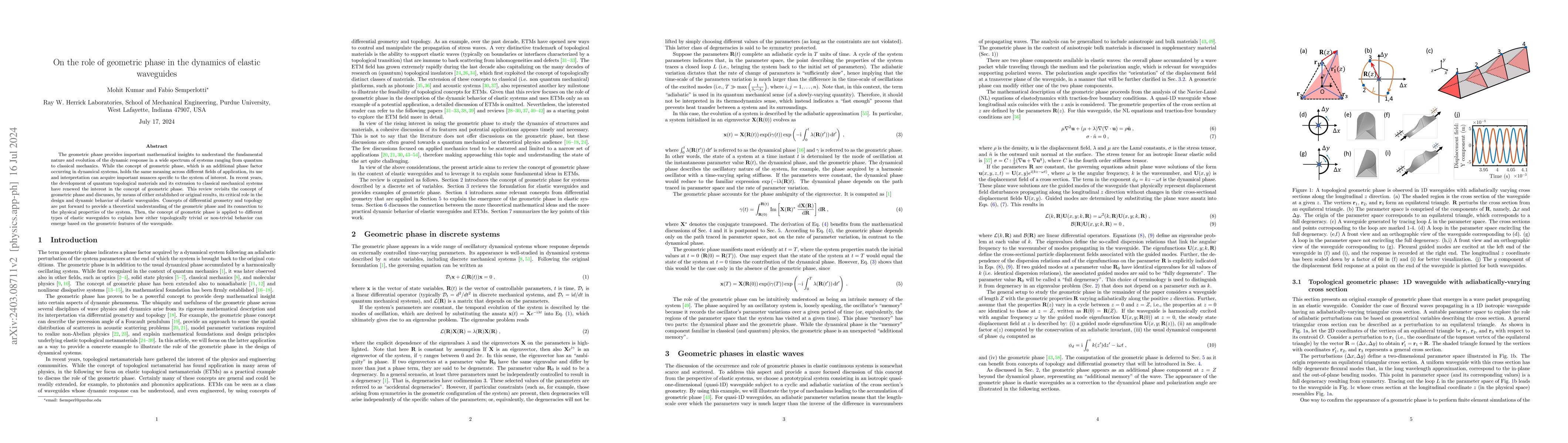Thumbnail for On the geometric phase and its role in the design of elastic topological
  materials