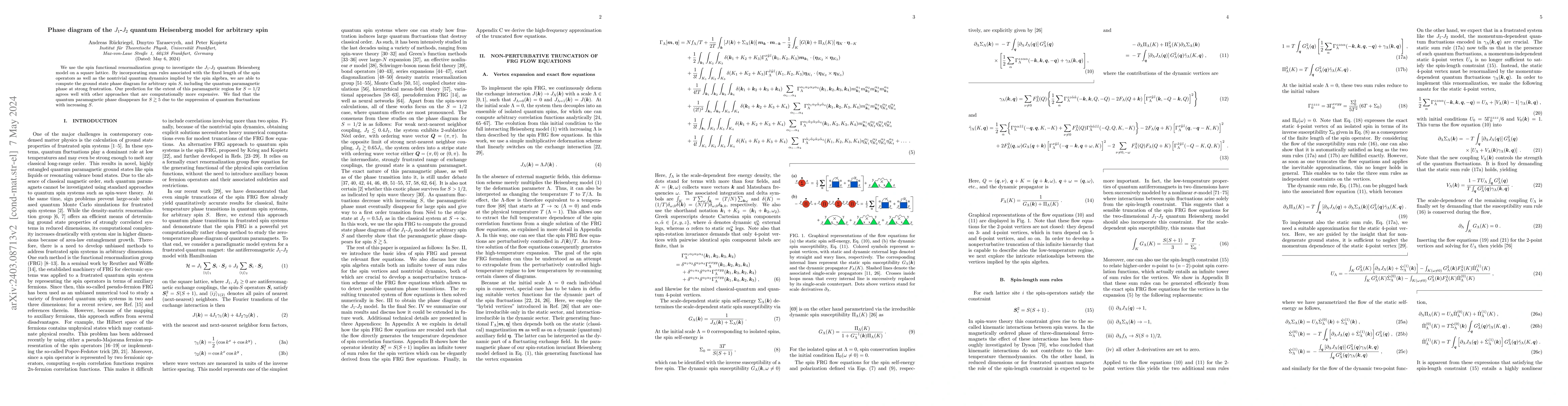 Thumbnail for Phase diagram of the $J_1$-$J_2$ quantum Heisenberg model for arbitrary
  spin
