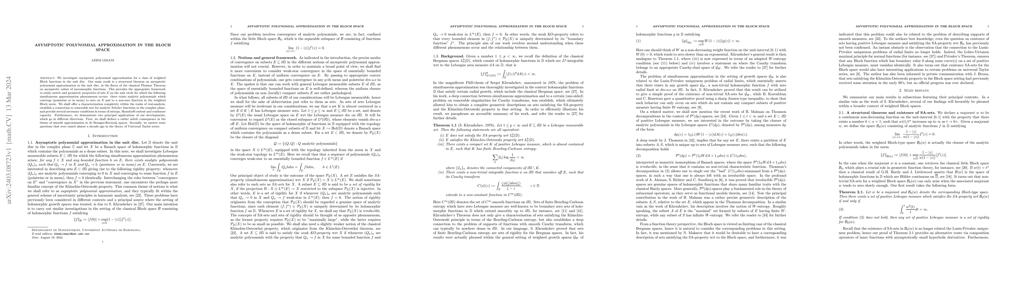 Thumbnail for Asymptotic polynomial approximation in the Bloch space
