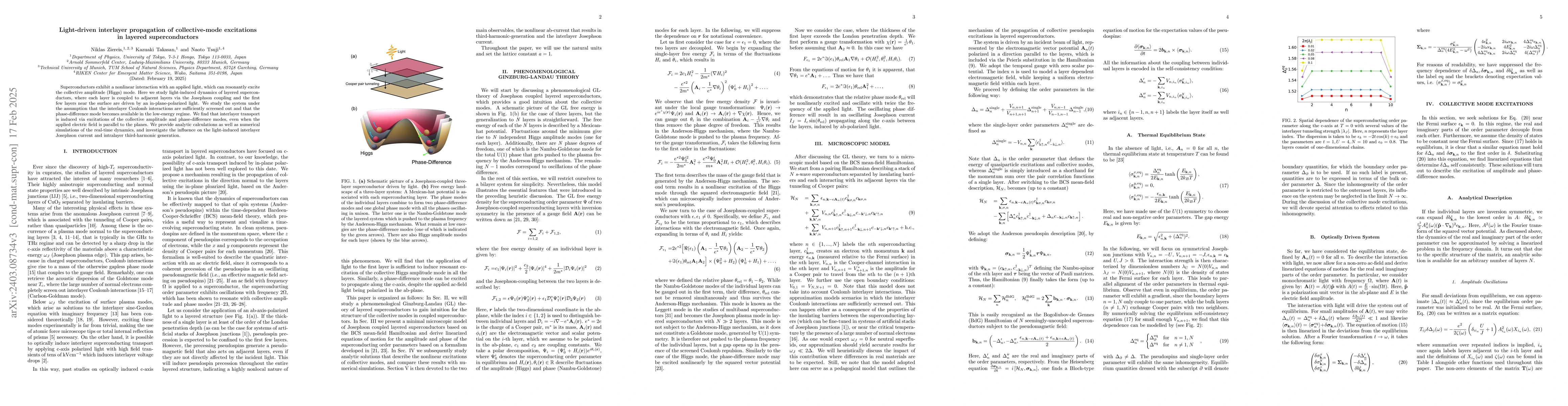 Thumbnail for Light-driven interlayer propagation of collective-mode excitations in
  layered superconductors