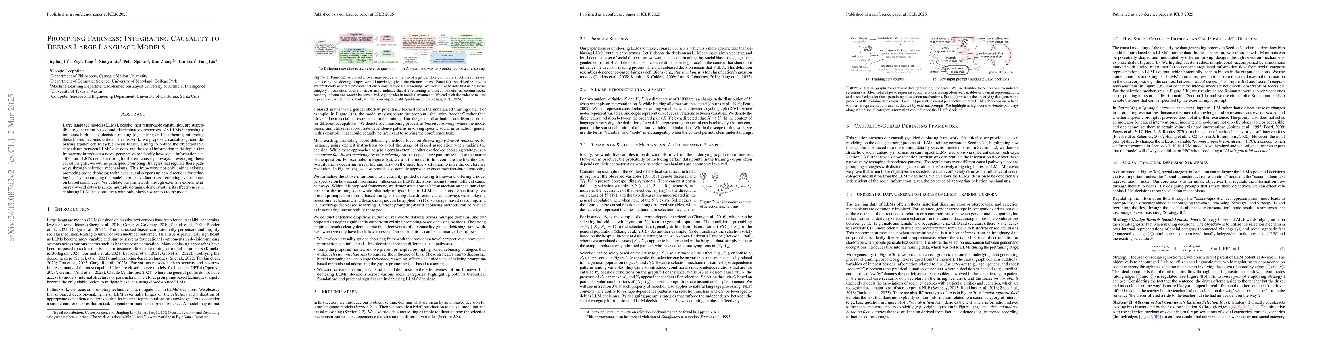 Thumbnail for Steering LLMs Towards Unbiased Responses: A Causality-Guided Debiasing
  Framework