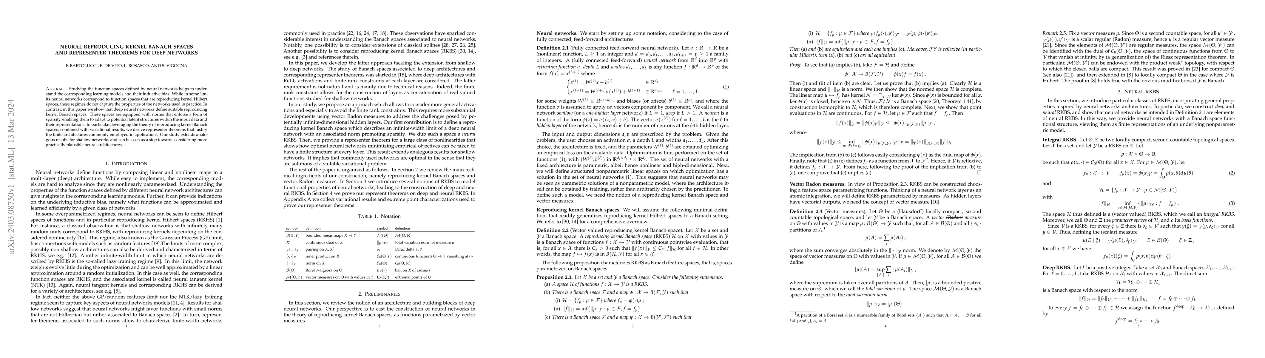 Thumbnail for Neural reproducing kernel Banach spaces and representer theorems for
  deep networks