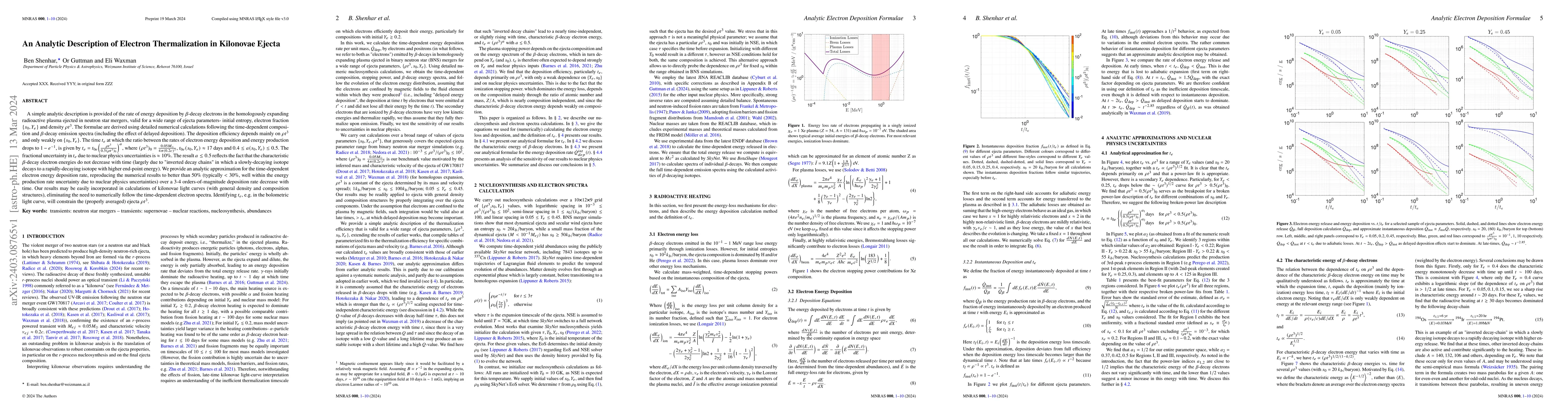 Thumbnail for An Analytic Description of Electron Thermalization in Kilonovae Ejecta