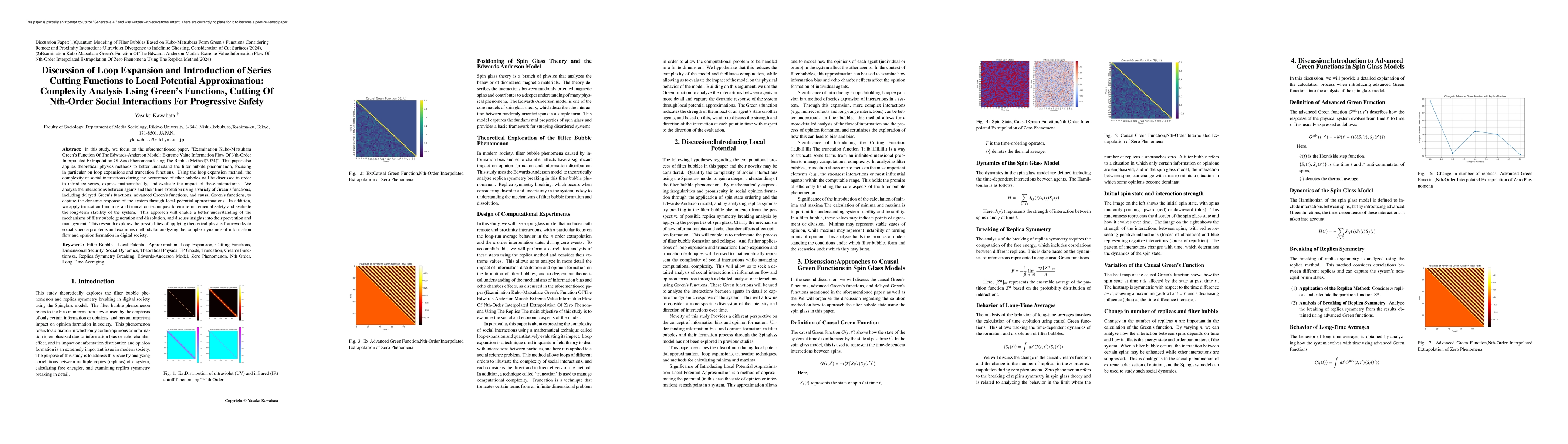Thumbnail for Discussion of Loop Expansion and Introduction of Series Cutting
  Functions to Local Potential Approximation: Complexity Analysis Using Green's
  Functions, Cutting Of Nth-Order Social Interactions For Progressive Safety