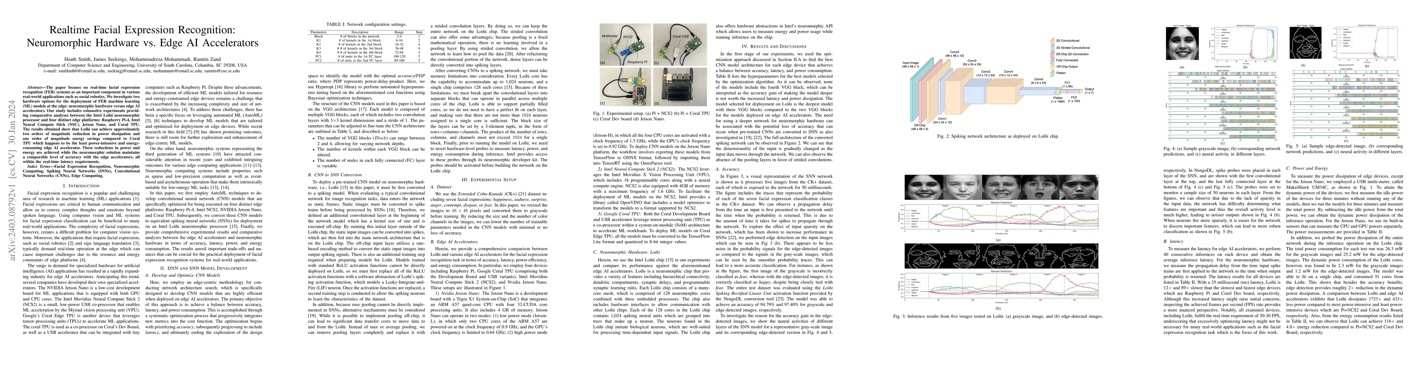 Thumbnail for Realtime Facial Expression Recognition: Neuromorphic Hardware vs. Edge
  AI Accelerators