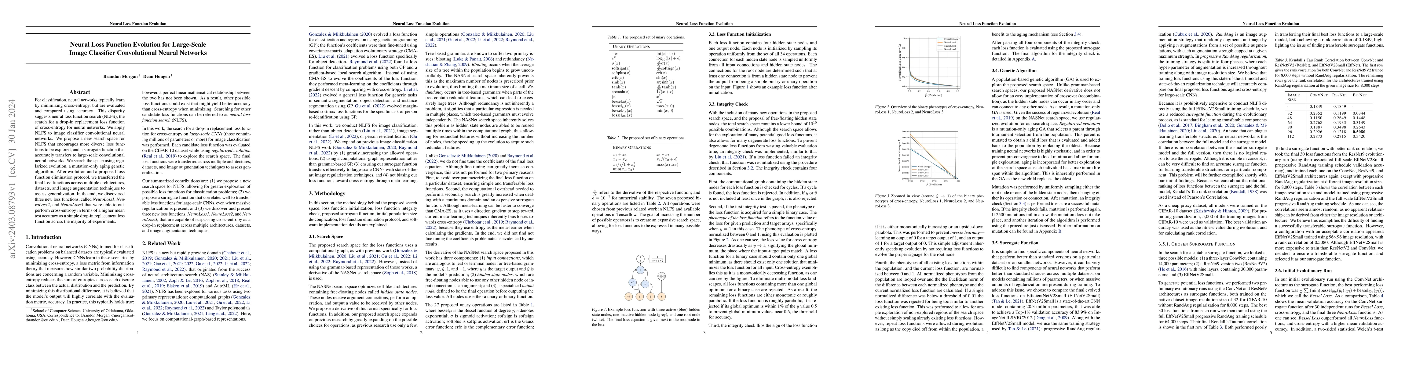Thumbnail for Neural Loss Function Evolution for Large-Scale Image Classifier
  Convolutional Neural Networks