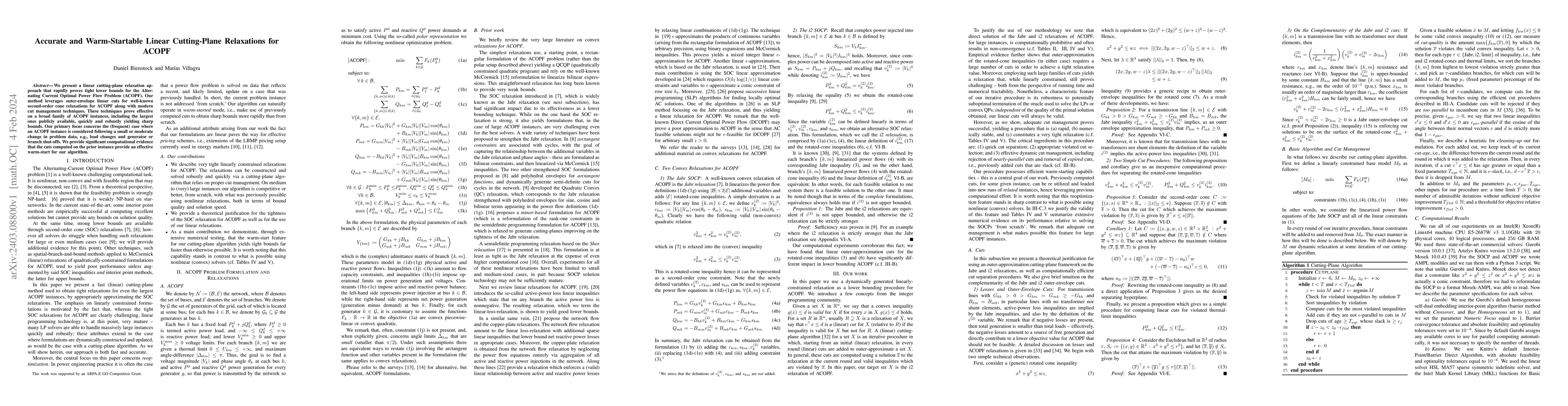 Thumbnail for Accurate and Warm-Startable Linear Cutting-Plane Relaxations for ACOPF