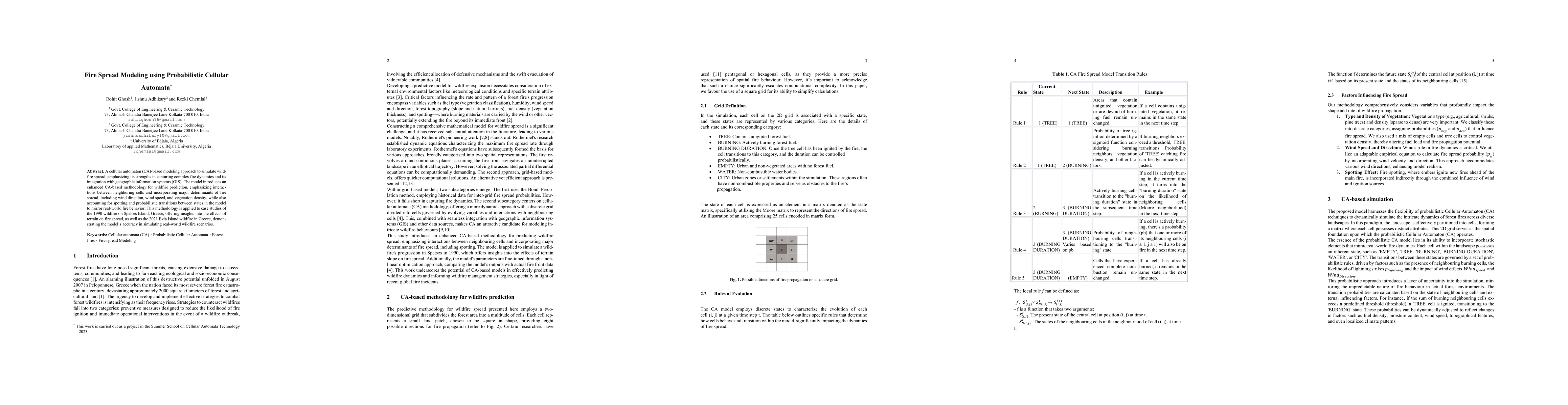 Thumbnail for Fire Spread Modeling using Probabilistic Cellular Automata