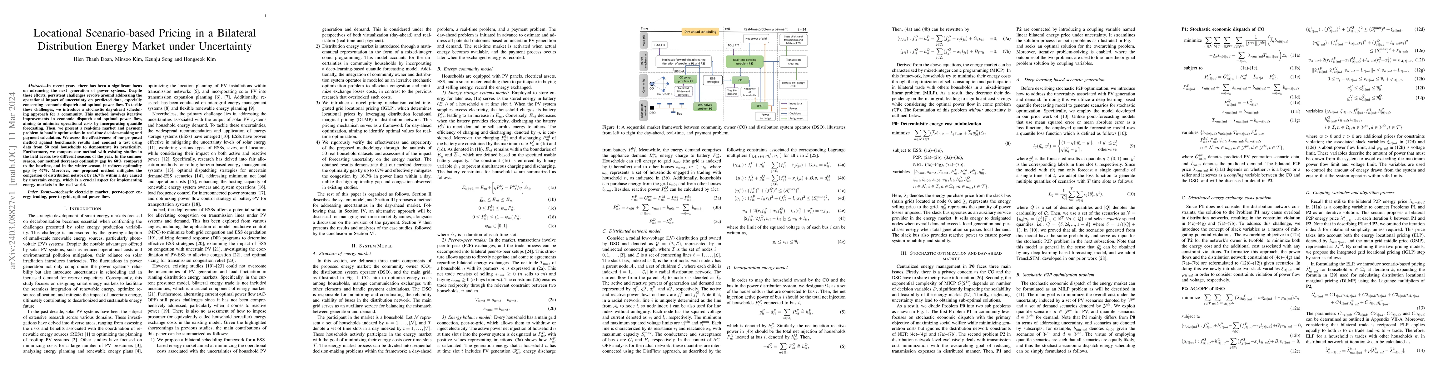 Thumbnail for Locational Scenario-based Pricing in a Bilateral Distribution Energy
  Market under Uncertainty