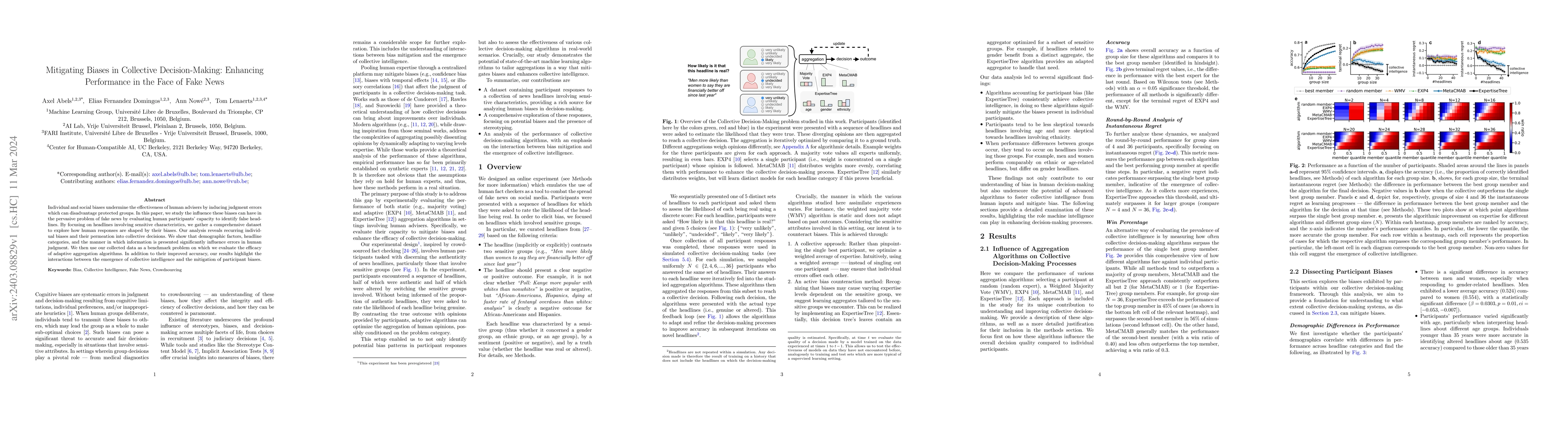 Thumbnail for Mitigating Biases in Collective Decision-Making: Enhancing Performance
  in the Face of Fake News