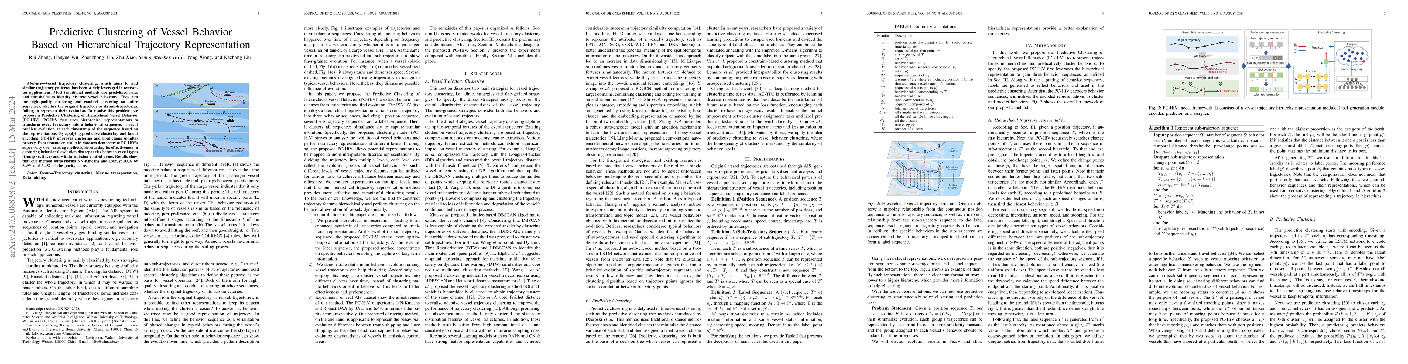 Thumbnail for Predictive Clustering of Vessel Behavior Based on Hierarchical
  Trajectory Representation