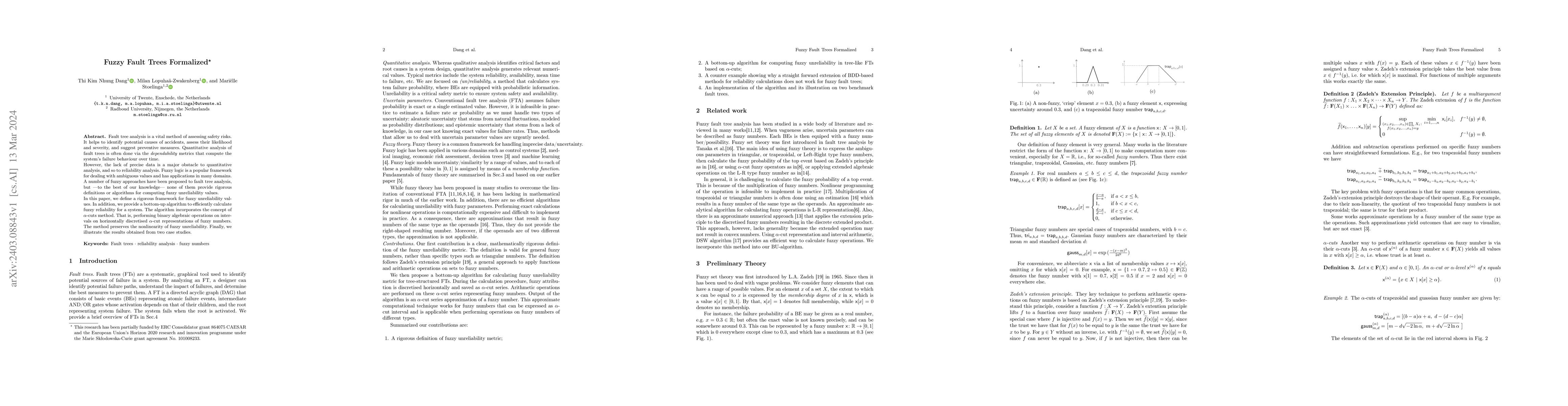 Thumbnail for Fuzzy Fault Trees Formalized