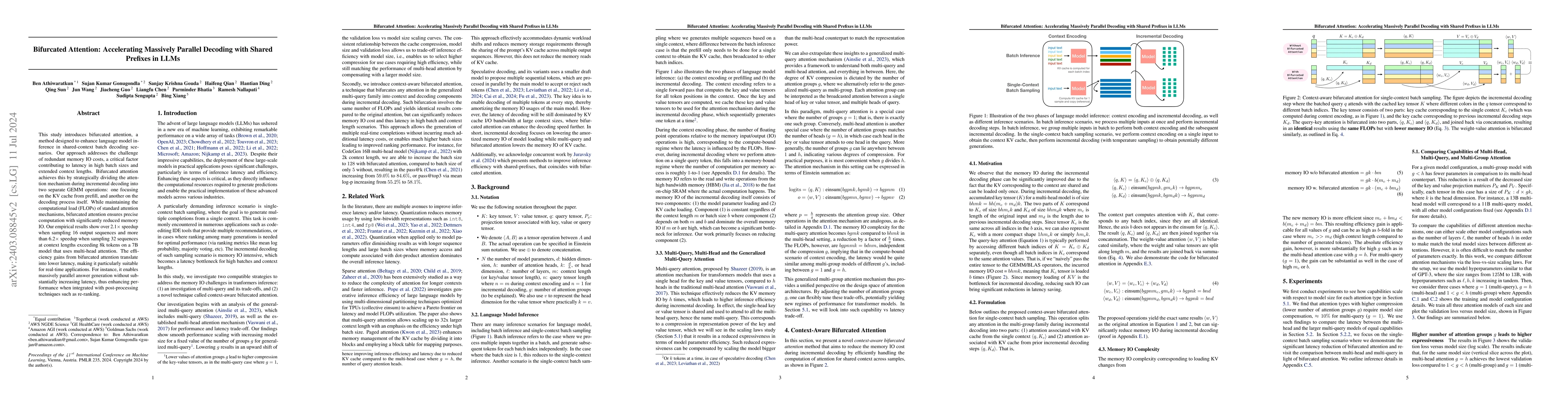 Thumbnail for Bifurcated Attention: Accelerating Massively Parallel Decoding with
  Shared Prefixes in LLMs