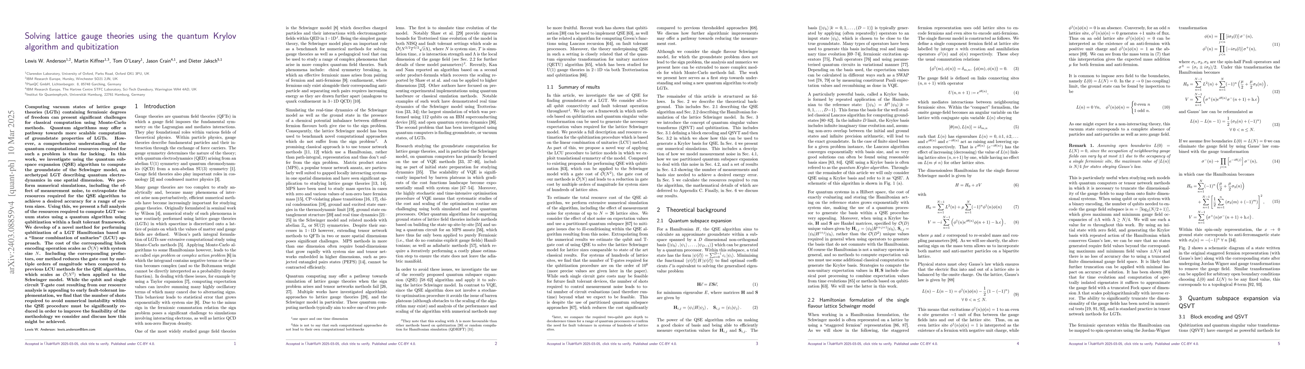 Thumbnail for Solving lattice gauge theories using the quantum Krylov algorithm and
  qubitization