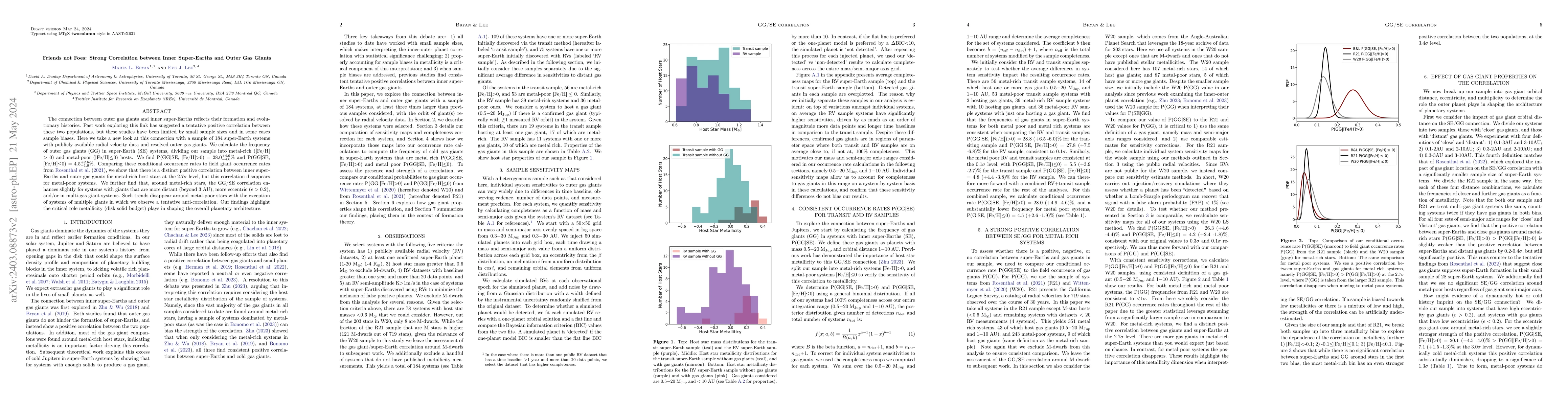 Thumbnail for Friends not Foes: Strong Correlation between Inner Super-Earths and
  Outer Gas Giants