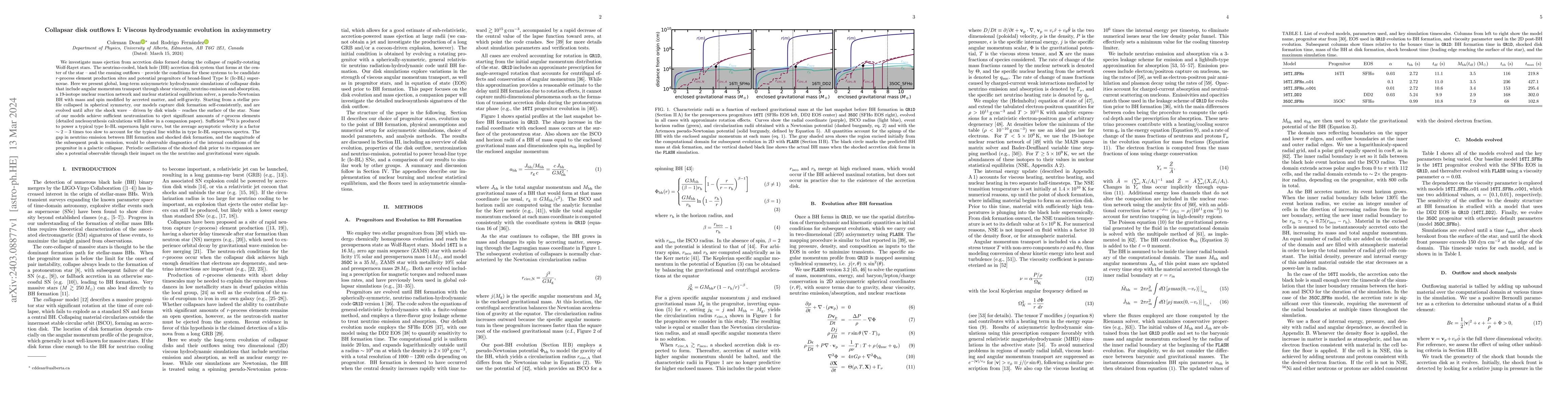 Thumbnail for Collapsar disk outflows I: Viscous hydrodynamic evolution in axisymmetry