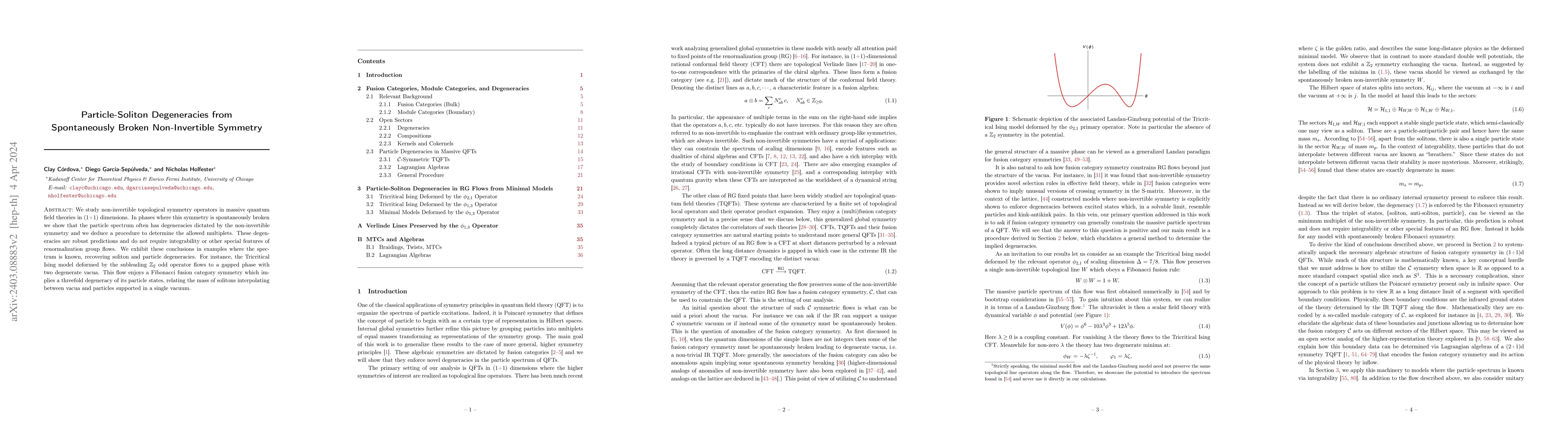 Thumbnail for Particle-Soliton Degeneracies from Spontaneously Broken Non-Invertible
  Symmetry