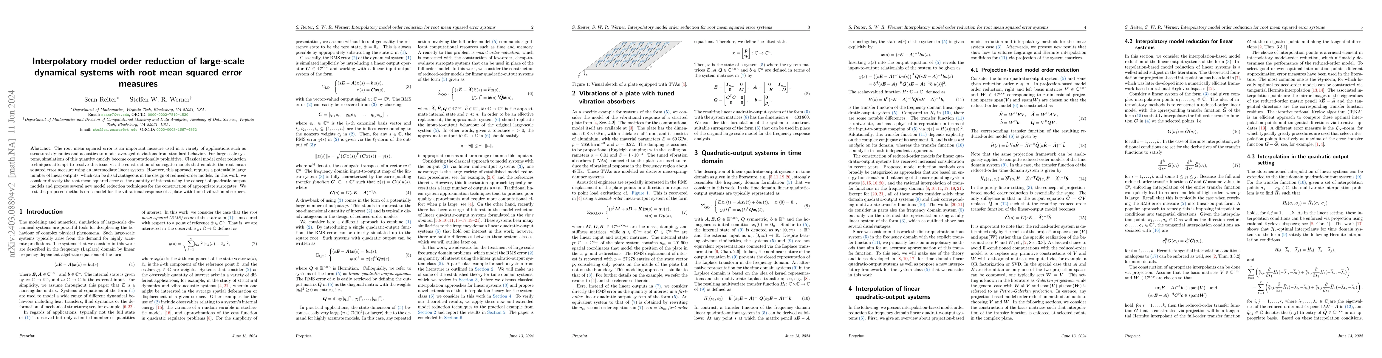 Thumbnail for Interpolatory model order reduction of large-scale dynamical systems
  with root mean squared error measures