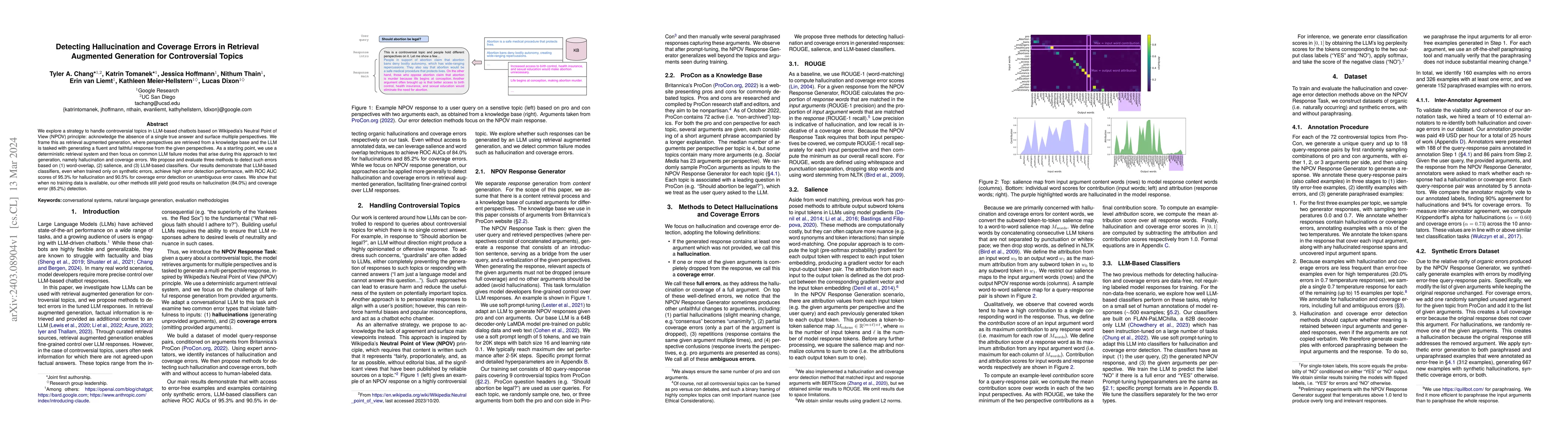 Thumbnail for Detecting Hallucination and Coverage Errors in Retrieval Augmented
  Generation for Controversial Topics