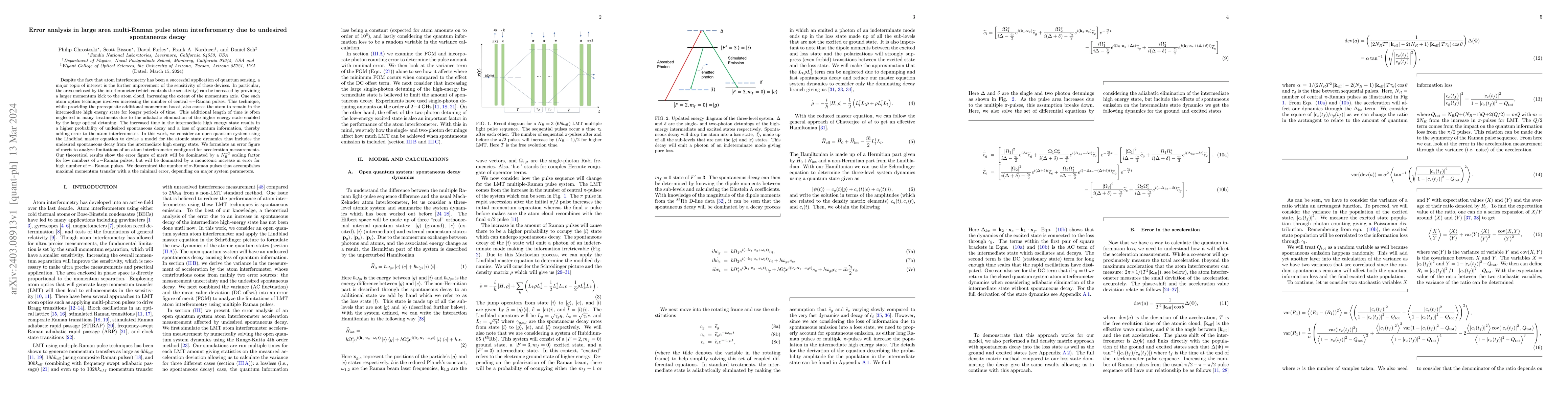 Thumbnail for Error analysis in large area multi-Raman pulse atom interferometry due
  to undesired spontaneous decay