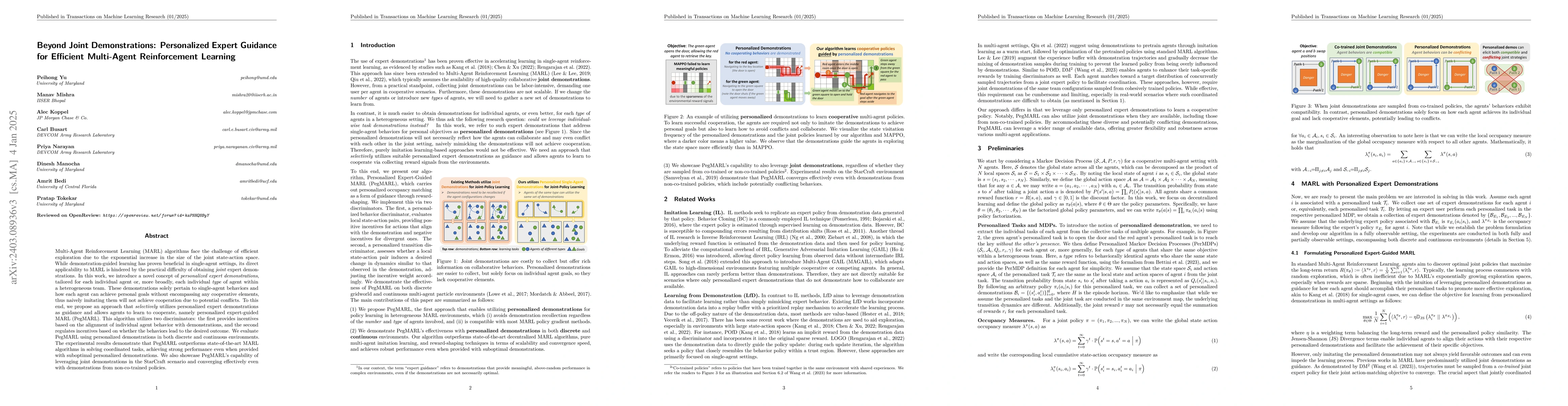 Thumbnail for Beyond Joint Demonstrations: Personalized Expert Guidance for Efficient
  Multi-Agent Reinforcement Learning
