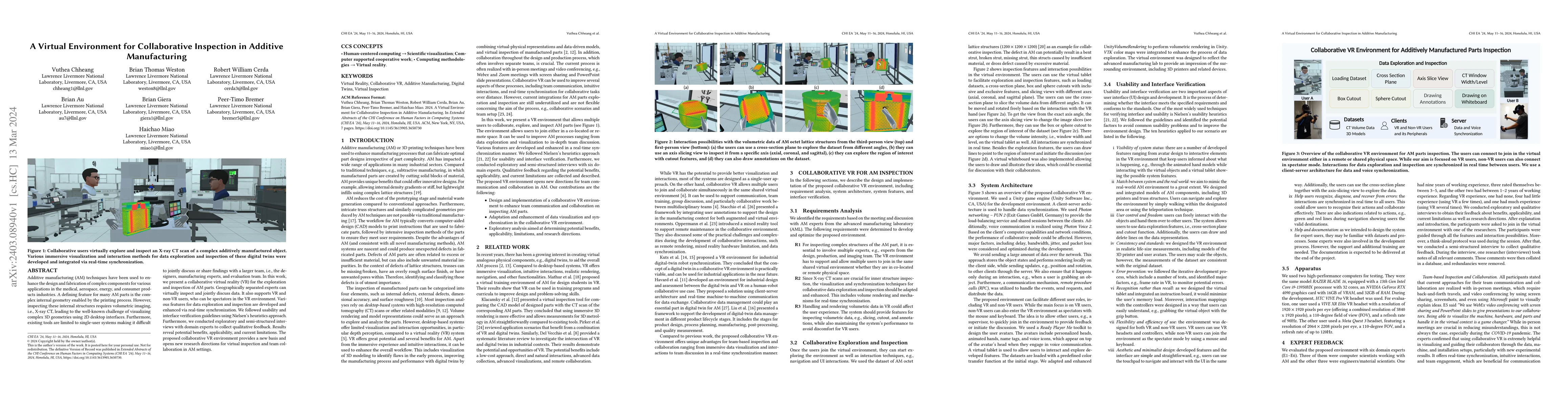 Thumbnail for A Virtual Environment for Collaborative Inspection in Additive
  Manufacturing