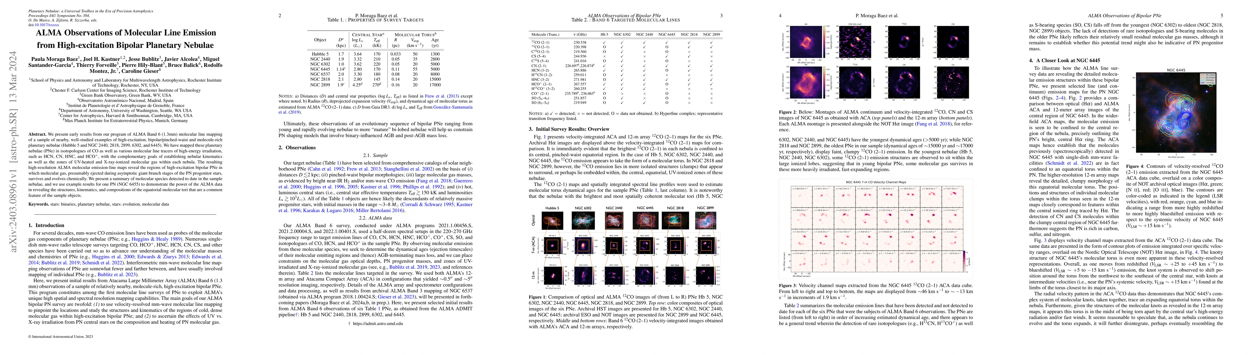 Thumbnail for ALMA Observations of Molecular Line Emission from High-excitation
  Bipolar Planetary Nebulae