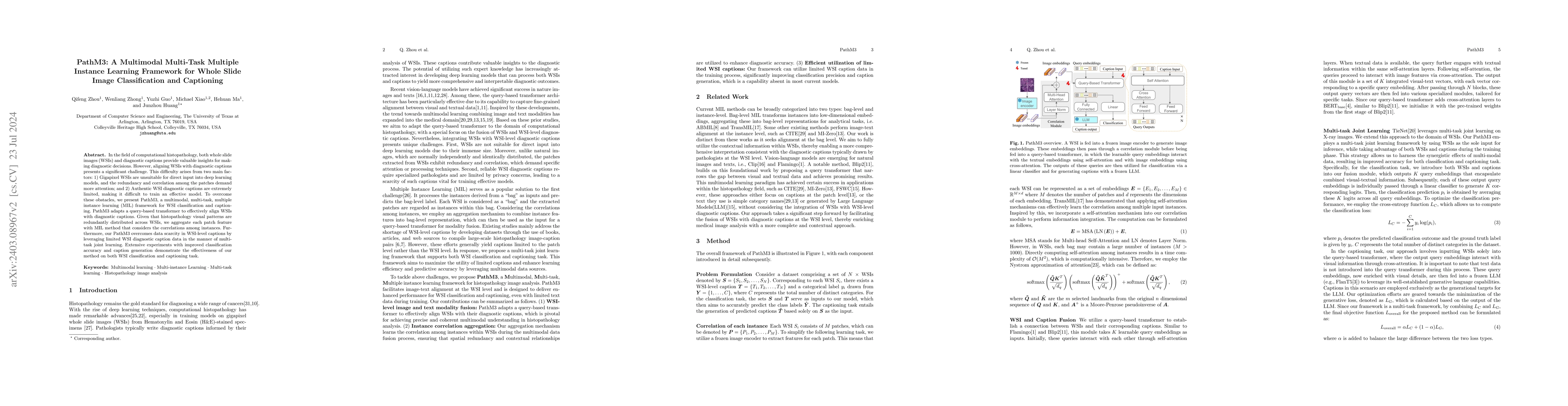 Thumbnail for PathM3: A Multimodal Multi-Task Multiple Instance Learning Framework for
  Whole Slide Image Classification and Captioning