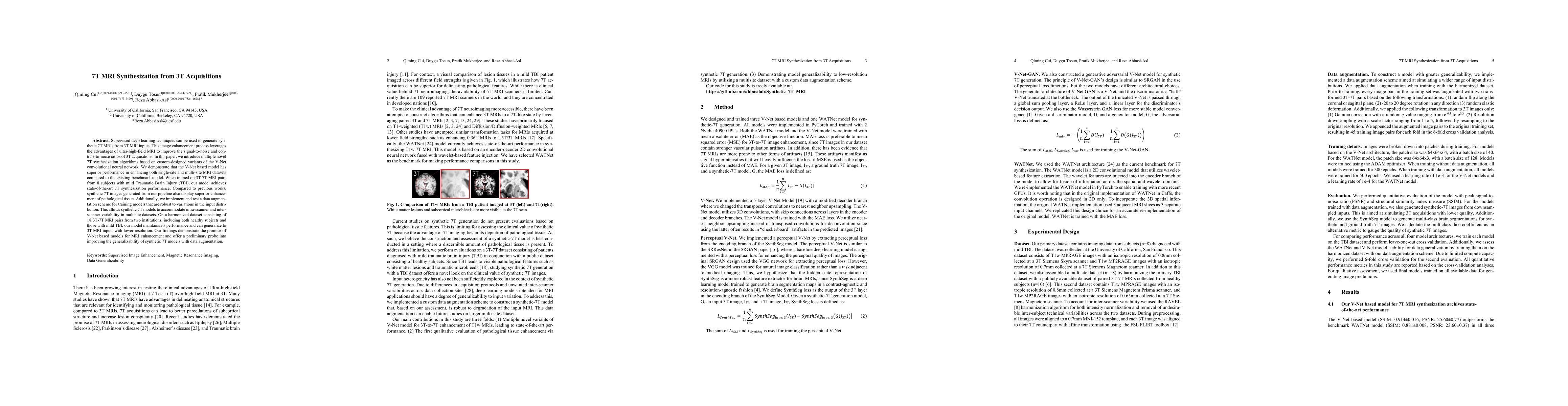Thumbnail for 7T MRI Synthesization from 3T Acquisitions