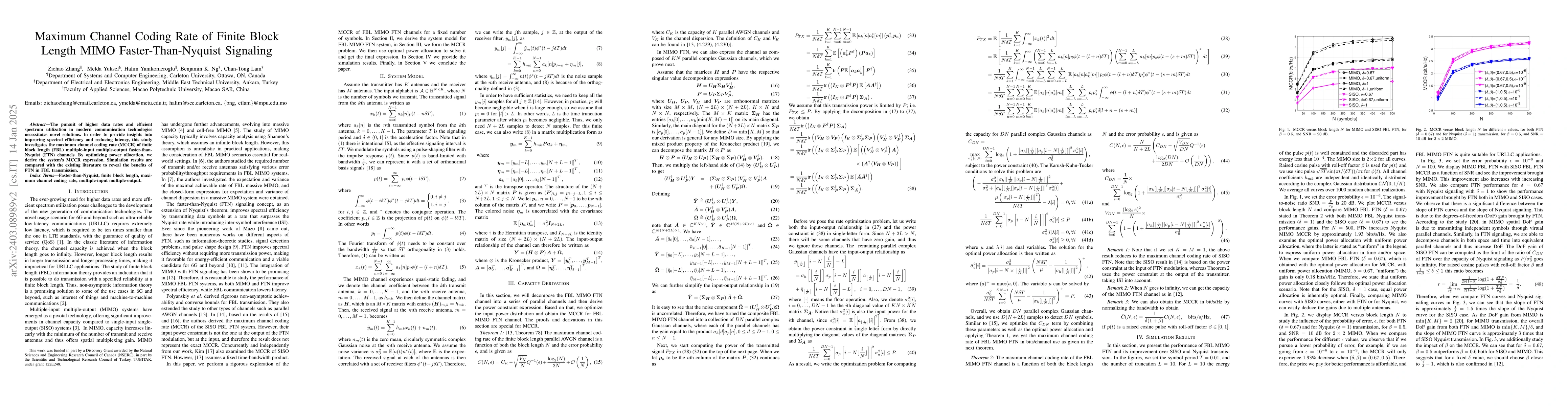 Thumbnail for Maximum Channel Coding Rate of Finite Block Length MIMO
  Faster-Than-Nyquist Signaling