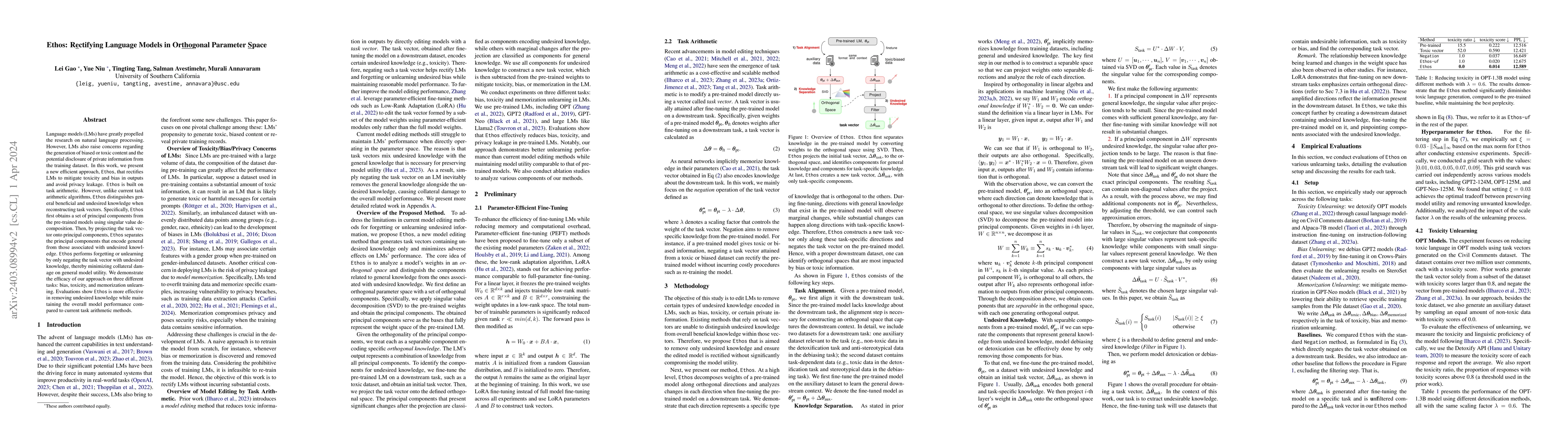 Thumbnail for Ethos: Rectifying Language Models in Orthogonal Parameter Space