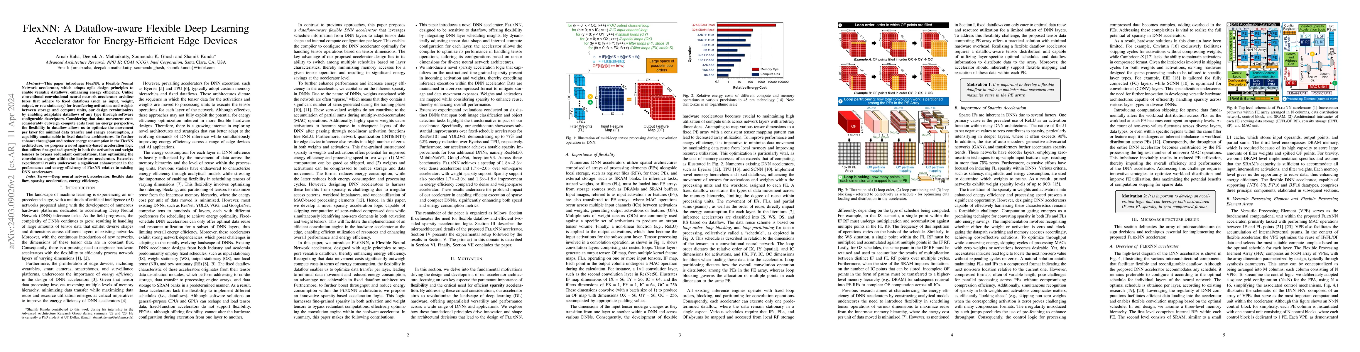 Thumbnail for FlexNN: A Dataflow-aware Flexible Deep Learning Accelerator for
  Energy-Efficient Edge Devices