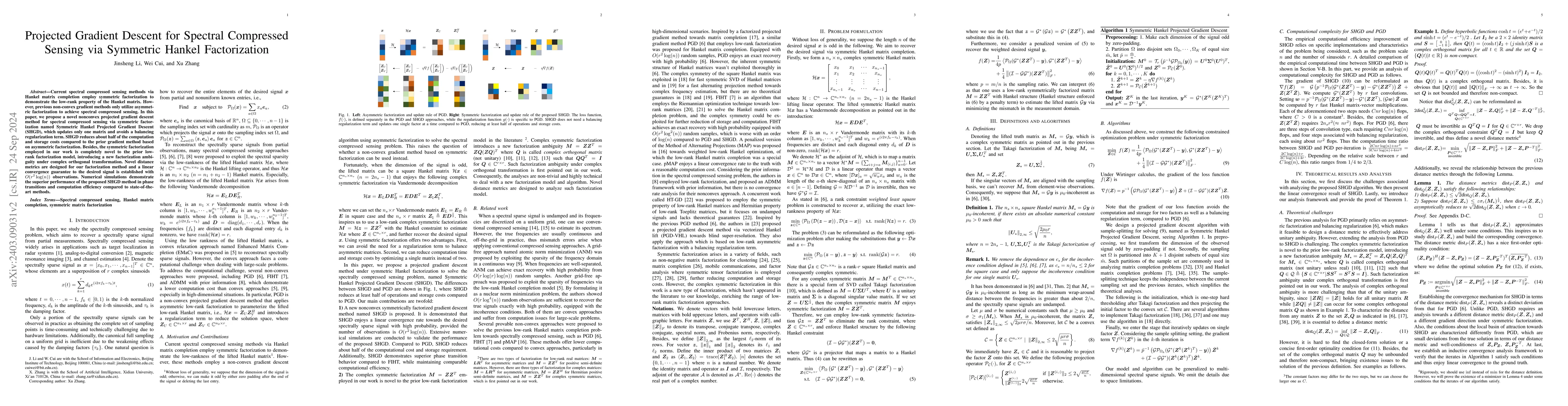 Thumbnail for Projected Gradient Descent for Spectral Compressed Sensing via Symmetric
  Hankel Factorization