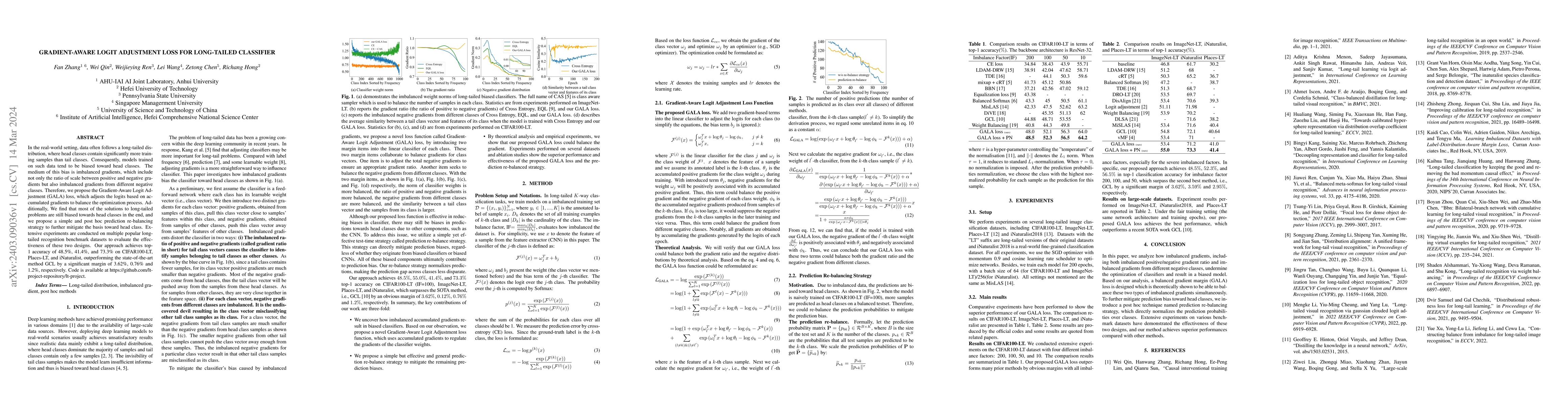 Thumbnail for Gradient-Aware Logit Adjustment Loss for Long-tailed Classifier