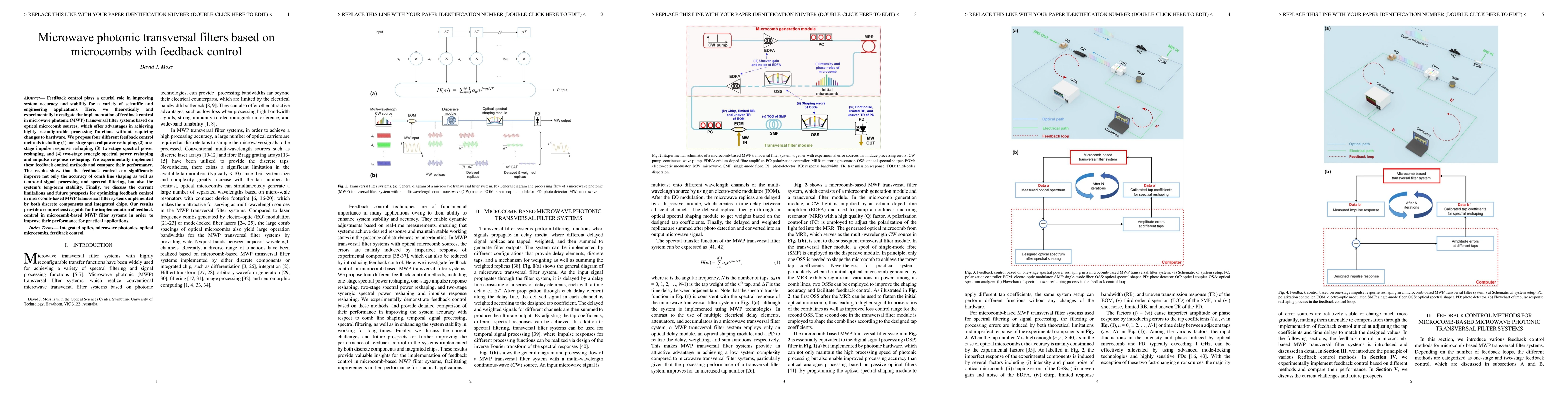 Thumbnail for Microwave photonic transversal filters based on microcombs with feedback
  control