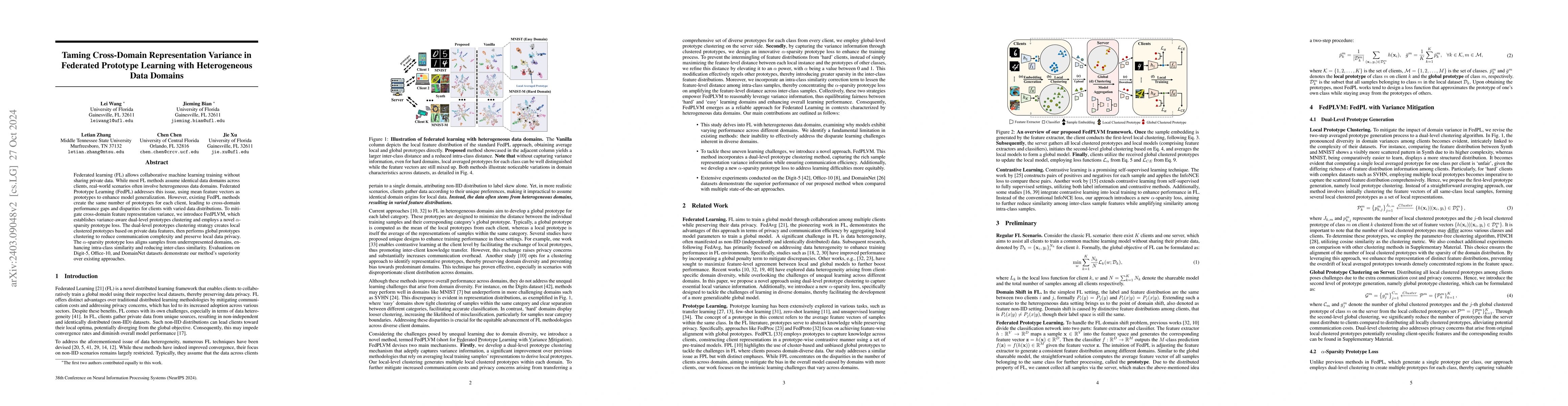 Thumbnail for Taming Cross-Domain Representation Variance in Federated Prototype
  Learning with Heterogeneous Data Domains